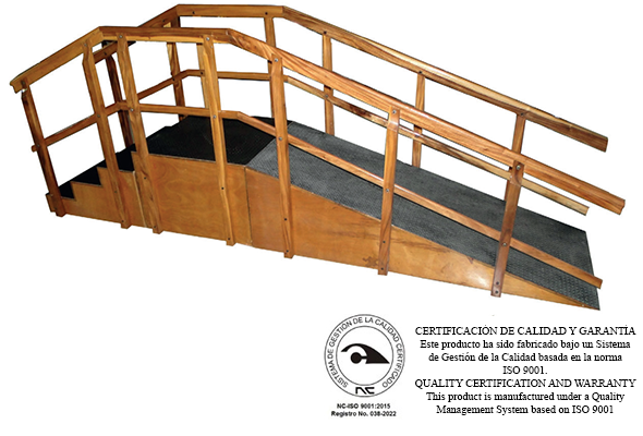 ESCALERA CON PASAMANOS Y RAMPA