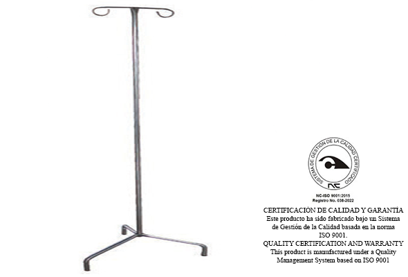 PORTA SUERO DE ACERO INOXIDABLE FIJO – MODELO PS-1501